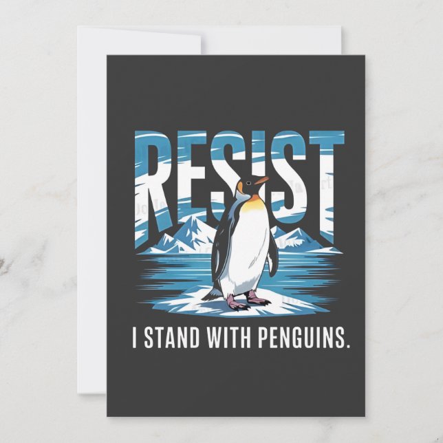 Cartão De Festividades Eu fiquei com os pinguins (Frente)