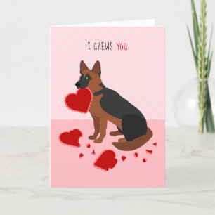 Cartão De Festividades Eu Mostro Seu Dia de os namorados German shepherd