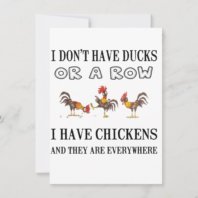 Cartão De Festividades Eu não tenho pato em uma fileira eu tenho galinha (Frente)