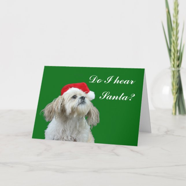 Cartão De Festividades Eu ouço o papai noel? (Frente)