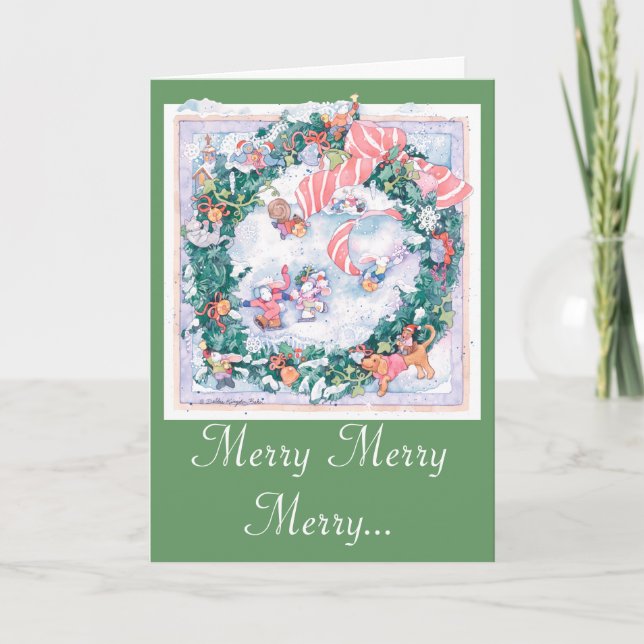 Cartão De Festividades Eu ouvi os sinos no dia de Natal (Frente)