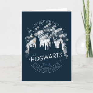 Cartão De Festividades Eu Preferiria Ficar Em Luzes Mágicas HOGWARTS™ Art