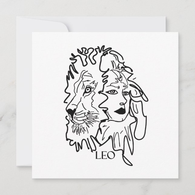 Cartão De Festividades Eu sou LEO (Frente)