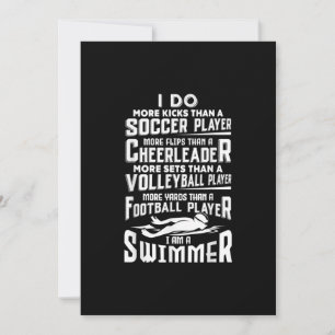 Cartão De Festividades Eu Sou Um Nadador Engraçado Nadando Piscina Nadad