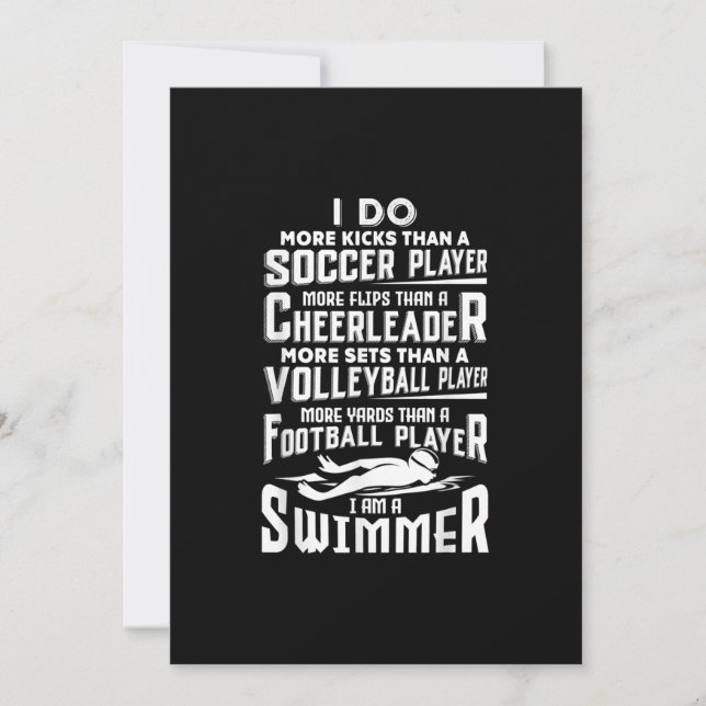 Cartão De Festividades Eu Sou Um Nadador Engraçado Nadando Piscina Nadado (Frente)