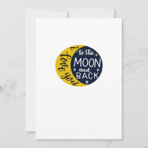 Cartão De Festividades Eu Te Amo Até a Lua e de Volta Minimal Refined De