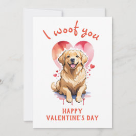 Cartão De Festividades Eu te amo cachorro retriever dourado dia dos namor