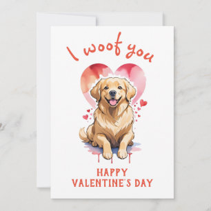 Cartão De Festividades Eu te amo cachorro retriever dourado dia dos namor