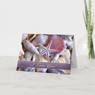 Cartão De Festividades Eu Te Amo Cartaz De Conchas