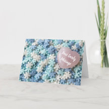 Eu te amo com corações adoráveis e flocos de neve!