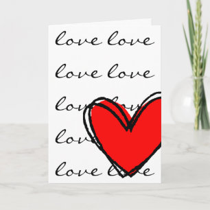 Cartão De Festividades Eu Te Amo Coração Vermelho
