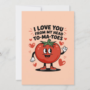 Cartão De Festividades Eu Te Amo de Cabeça Tomates Tomate Cute