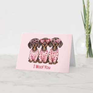 Cartão De Festividades Eu Te Amo Dia de os namorados Dachshund Dogs