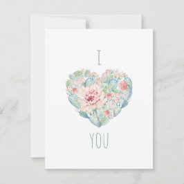 Cartão De Festividades Eu te amo. Dia de os namorados. Sucultivos de aqua