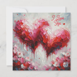 Cartão De Festividades Eu Te Amo Dois Corações Abstrato, Namorados De Pin