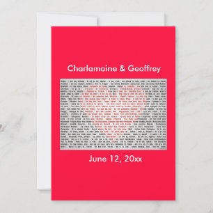 Cartão De Festividades Eu te amo em 100 línguas de coração vermelho