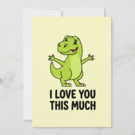 Cartão De Festividades Eu Te Amo Muito Dinossauro Fofo