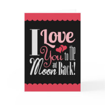 Eu te amo na lua e nas costas - Tipografia mista