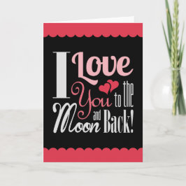 Cartão De Festividades Eu te amo na lua e nas costas - Tipografia mista