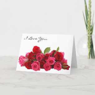 Cartão De Festividades Eu Te Amo, Querida Rose Bouquet