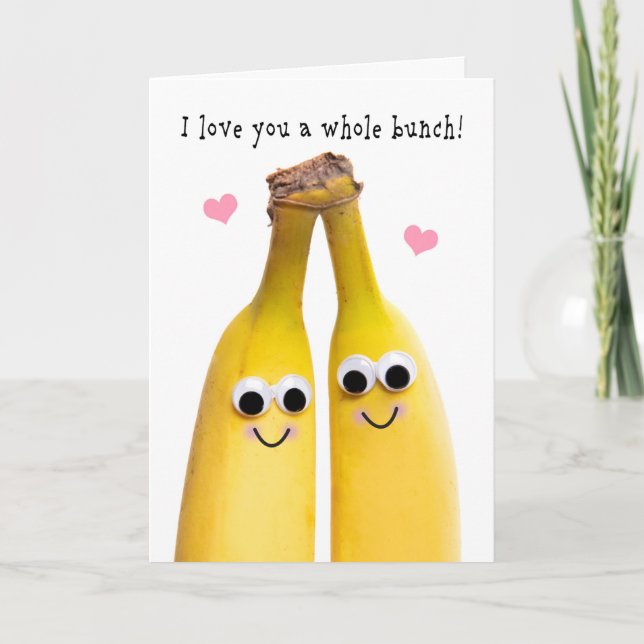 Cartão De Festividades Eu Te Amo Romance Banana Humor (Frente)