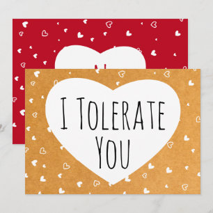 Cartão De Festividades Eu Te Tolero Um Engraçado Sárctico Vday