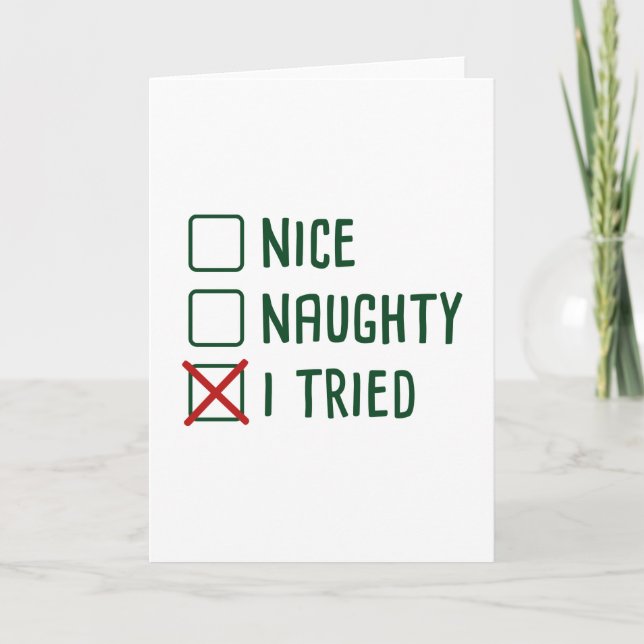 Cartão De Festividades Eu Tentei (Frente)
