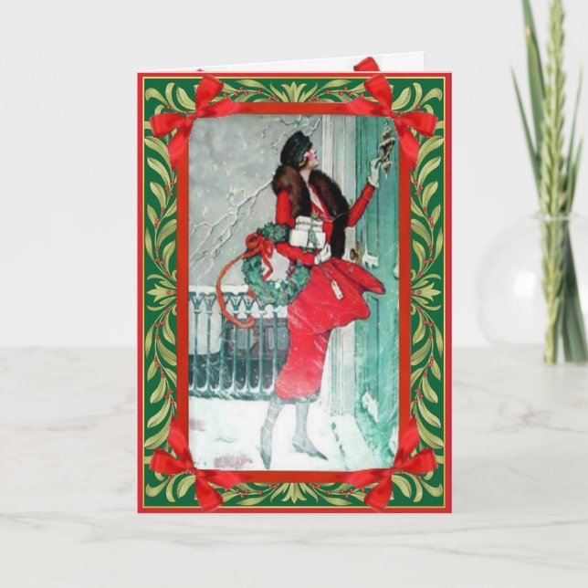 Cartão De Festividades Eu trago-lhe notícias do Natal (Frente)