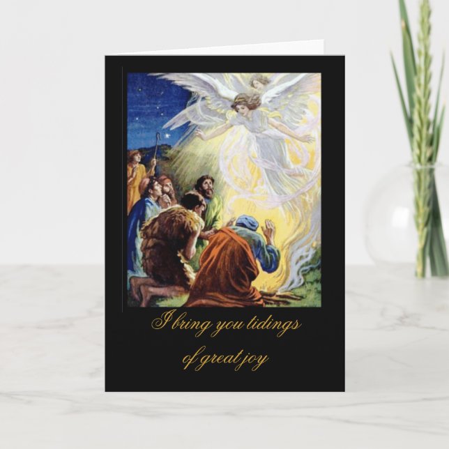 Cartão De Festividades Eu trago-vos notícias de alegria excelente (Frente)