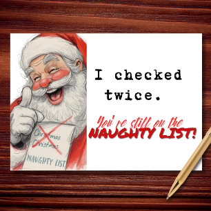 Cartão De Festividades Eu Verifiquei Duas Vezes A Lista Maldita De Natal