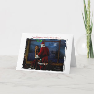 Cartão De Festividades Eu vi Mamães beijando Santa Clause