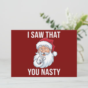 Cartão De Festividades Eu Vi Que Você é Natal Divertido Engraçado 