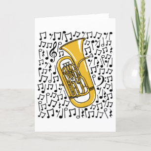 Cartão De Festividades Euphonium Musical Notes Brass Musical