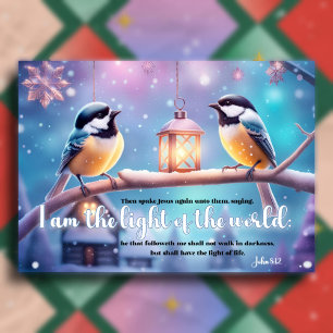 Cartão De Festividades Evangelho de John Verse Birds Natal Cristão