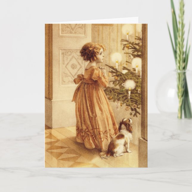 Cartão De Festividades Eve natais vintages - Placa (Frente)