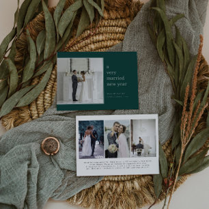 Cartão De Festividades Evergreen Casou Ano Novo Casamento elegante