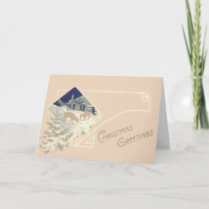 Cartão De Festividades Evergreen Deer Church Snow