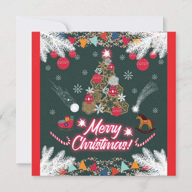 Cartão De Festividades Evergreen Joy do Natal (Frente)