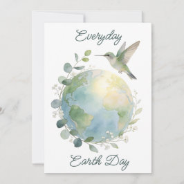 Cartão De Festividades Everyday Earth Day Hummingbird Bird