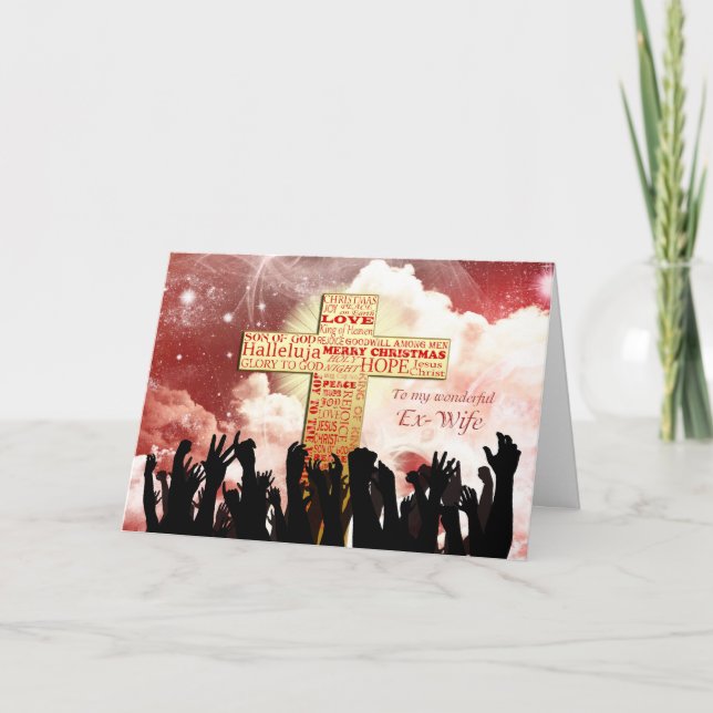 Cartão De Festividades Ex-esposa, um Natal transversal cristão (Frente)