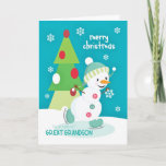 Cartão De Festividades Excelente Avô Natal Snowman Ice Skating<br><div class="desc">Mande seus abraços e beijos e desejos de Natal para um neto Excelente especial com este cartão de Natal de Ice Skating Snowman colorido e divertido. Homem de neve cortesia de PrettyGrafik.</div>