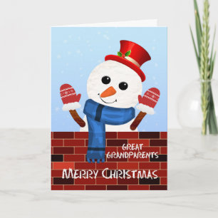 Cartão De Festividades Excelente Avós Natal Snowman