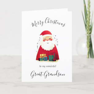 Cartão De Festividades Excelente de Natal com Watercolor, Grandson