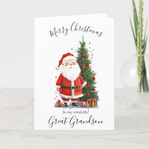 Cartão De Festividades Excelente de Natal com Watercolor, Grandson