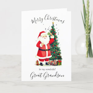 Cartão De Festividades Excelente de Natal com Watercolor, Grandson