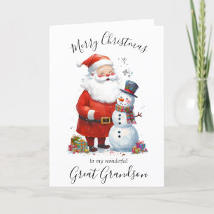 Cartão De Festividades Excelente de Natal com Watercolor, Grandson