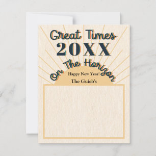 Cartão De Festividades Excelente Do Horário Do Ano Novo Do Horizonte