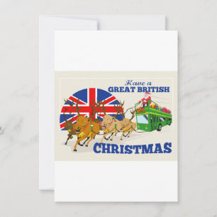 Cartão De Festividades Excelente dos Papais noeis de Natal britânicos Re