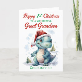 Cartão De Festividades Excelente Grandson 1rua Dinossauro de Natal