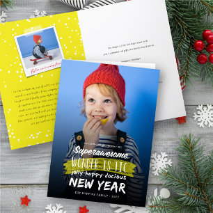 Cartão De Festividades Excelente Maravilha Jolly Feliz Ano Apípdoso